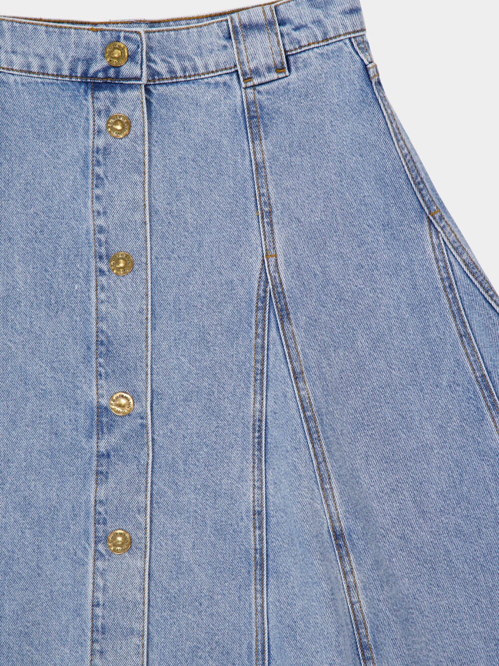Sea Foam Illuminate Denim Flare Skirt - Image 3