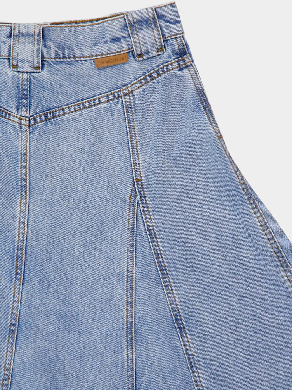 Sea Foam Illuminate Denim Flare Skirt - Image 4