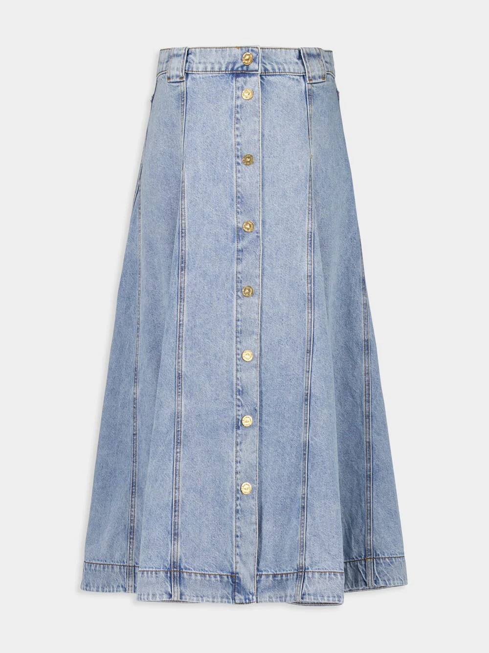 Sea Foam Illuminate Denim Flare Skirt - Image 5