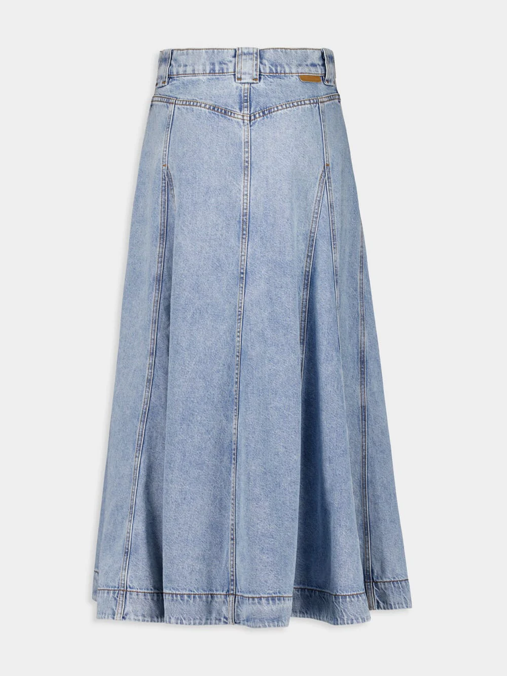 Sea Foam Illuminate Denim Flare Skirt - Image 6