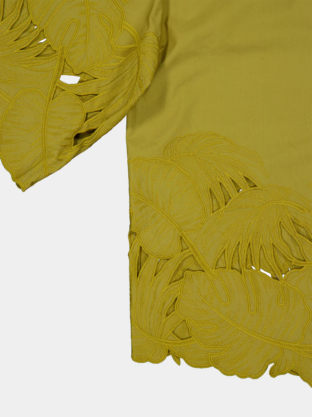 Moss Embroidered Cotton Cut-Out Shirt - Image 4