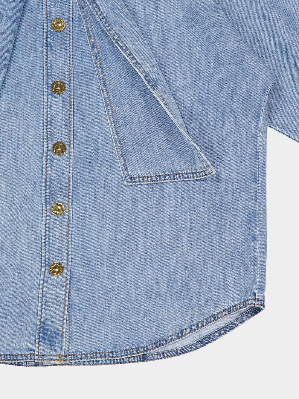 Skylark Blue Indra Denim Tie Blouse - Image 7