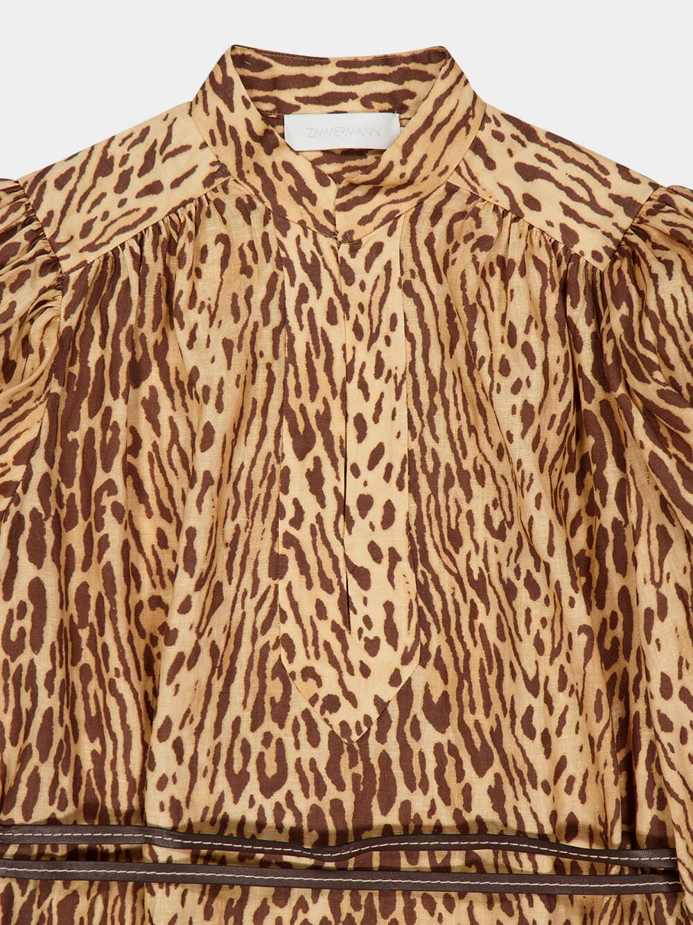 Tan Leopard Cascadian Tunic Mini Dress - Image 3