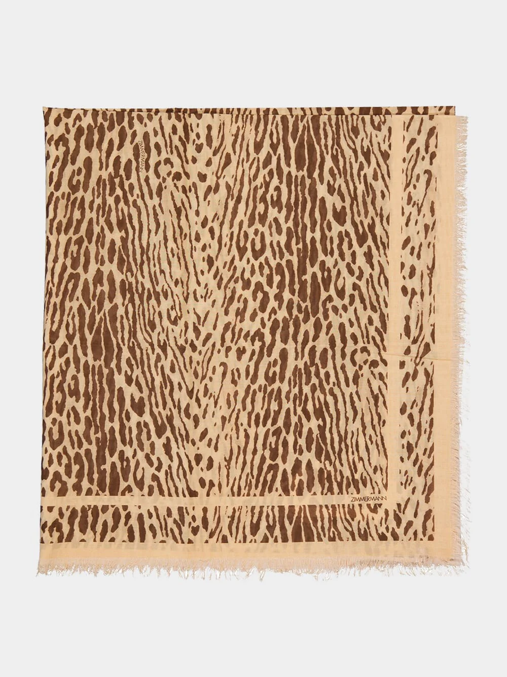 Tan Leopard Printed Cotton Pareo