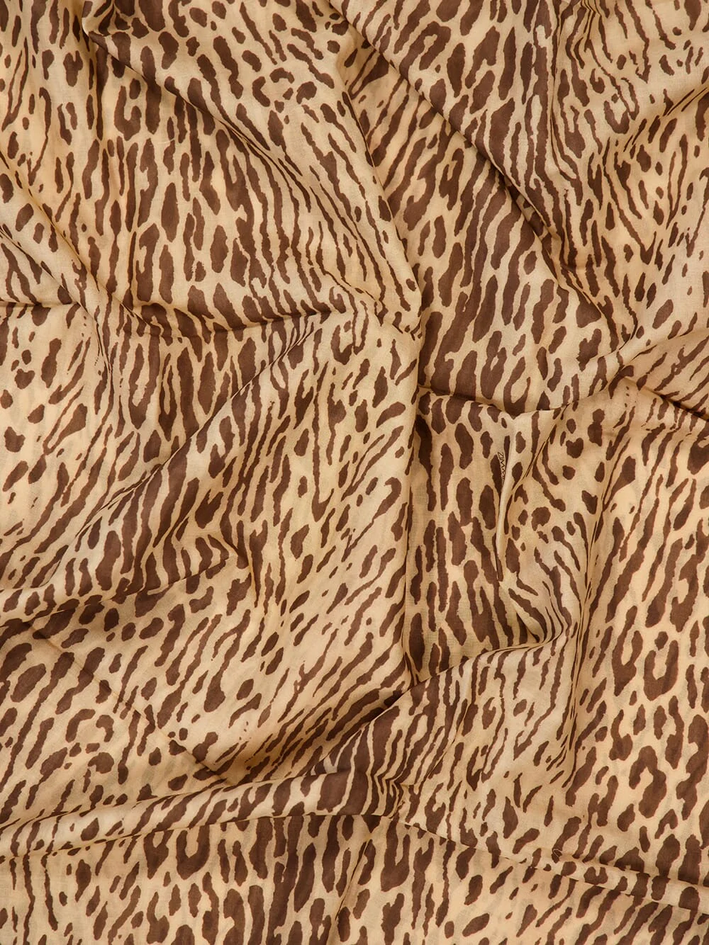 Tan Leopard Printed Cotton Pareo - Image 3