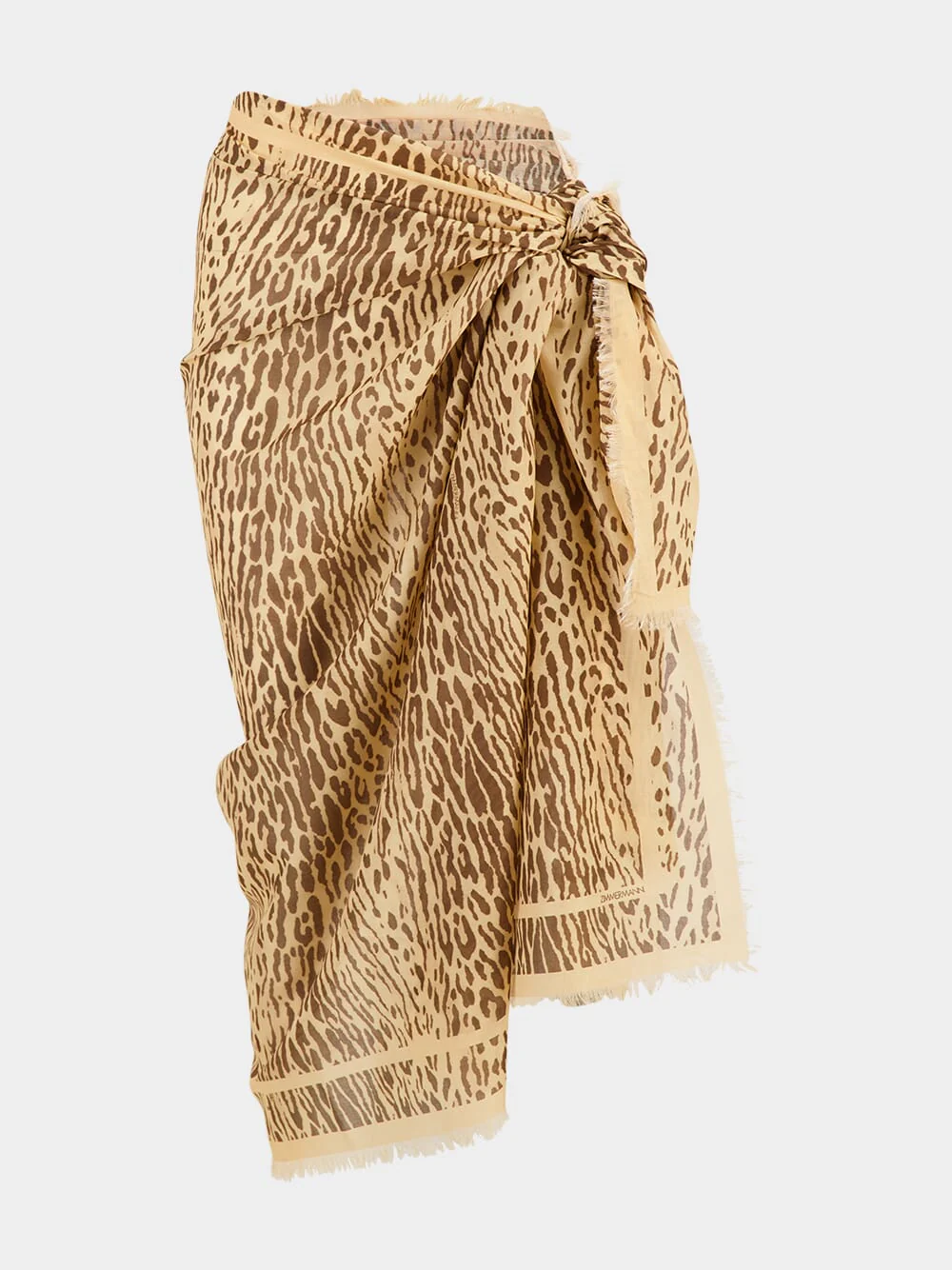 Tan Leopard Printed Cotton Pareo - Image 4