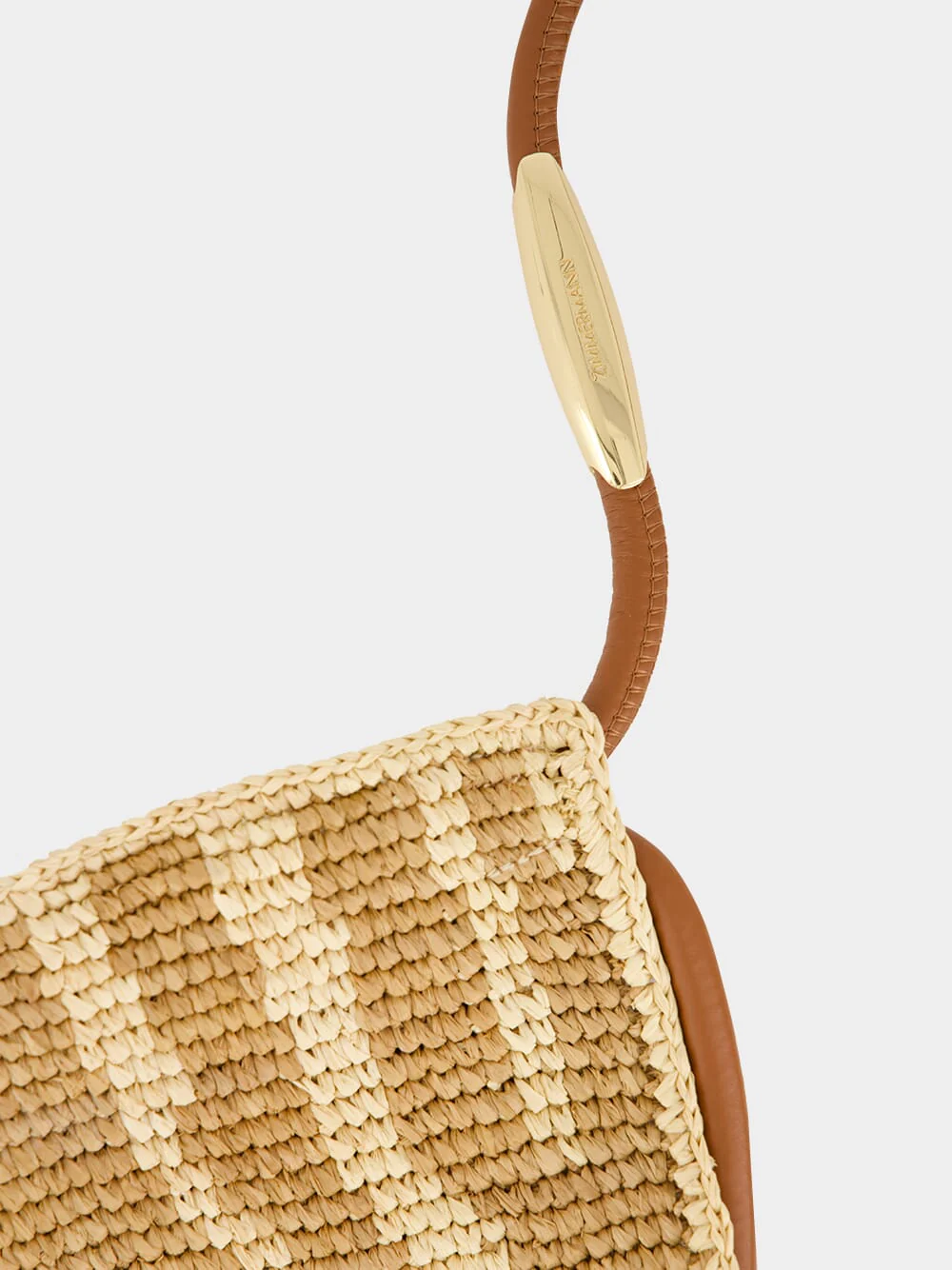 Tan Zebra Goldentime Raffia Tote - Image 7