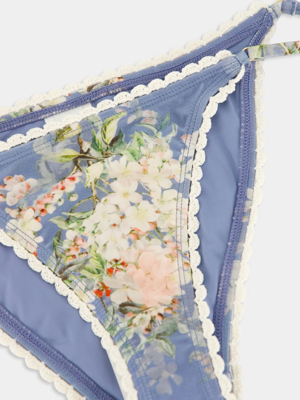 Teal Blue Botanical Crochet Bikini - Image 5