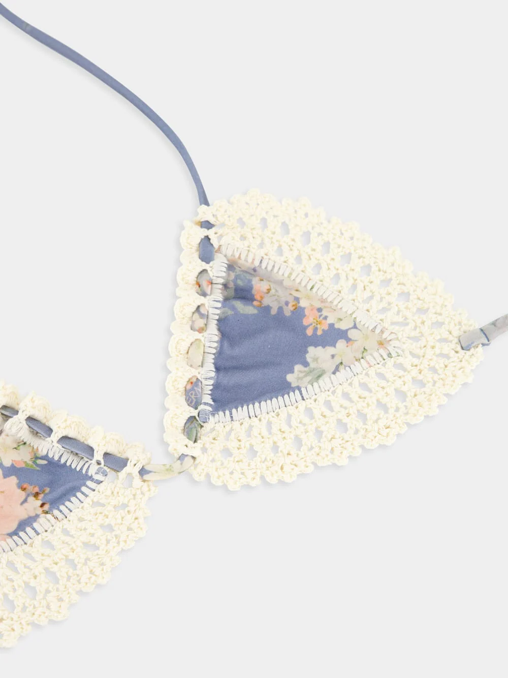 Teal Blue Botanical Crochet Bikini - Image 6