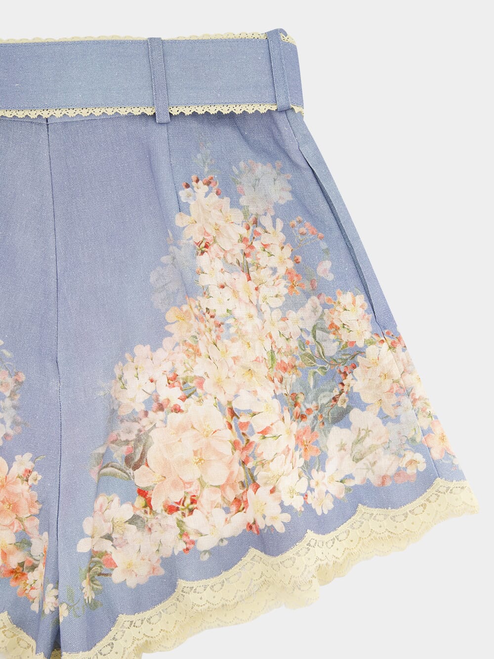 Teal Blue Botanical Flower Cascadian Tuck Short - Image 4