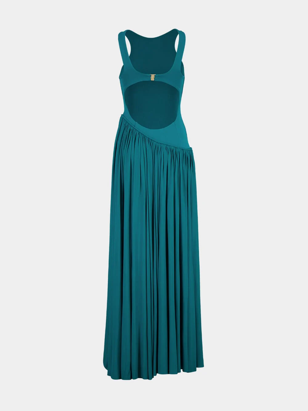 Teal Luna Asymmetric Maxi Dress - Image 4