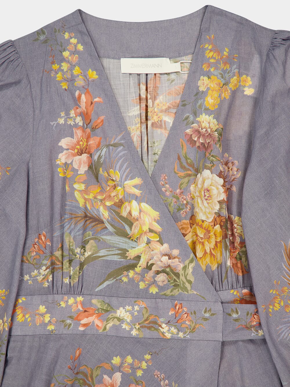 Teal Multi Floral Wrap Dress - Image 5