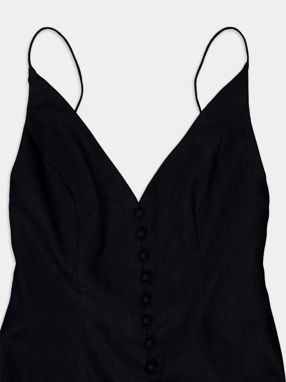 V-neck Linen Midi Dress - Image 3