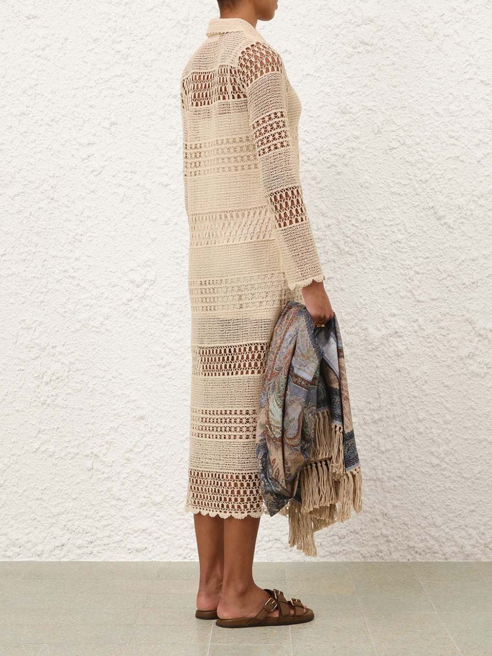 Wanderlust Natural Sun Crochet Maxi Dress - Image 3