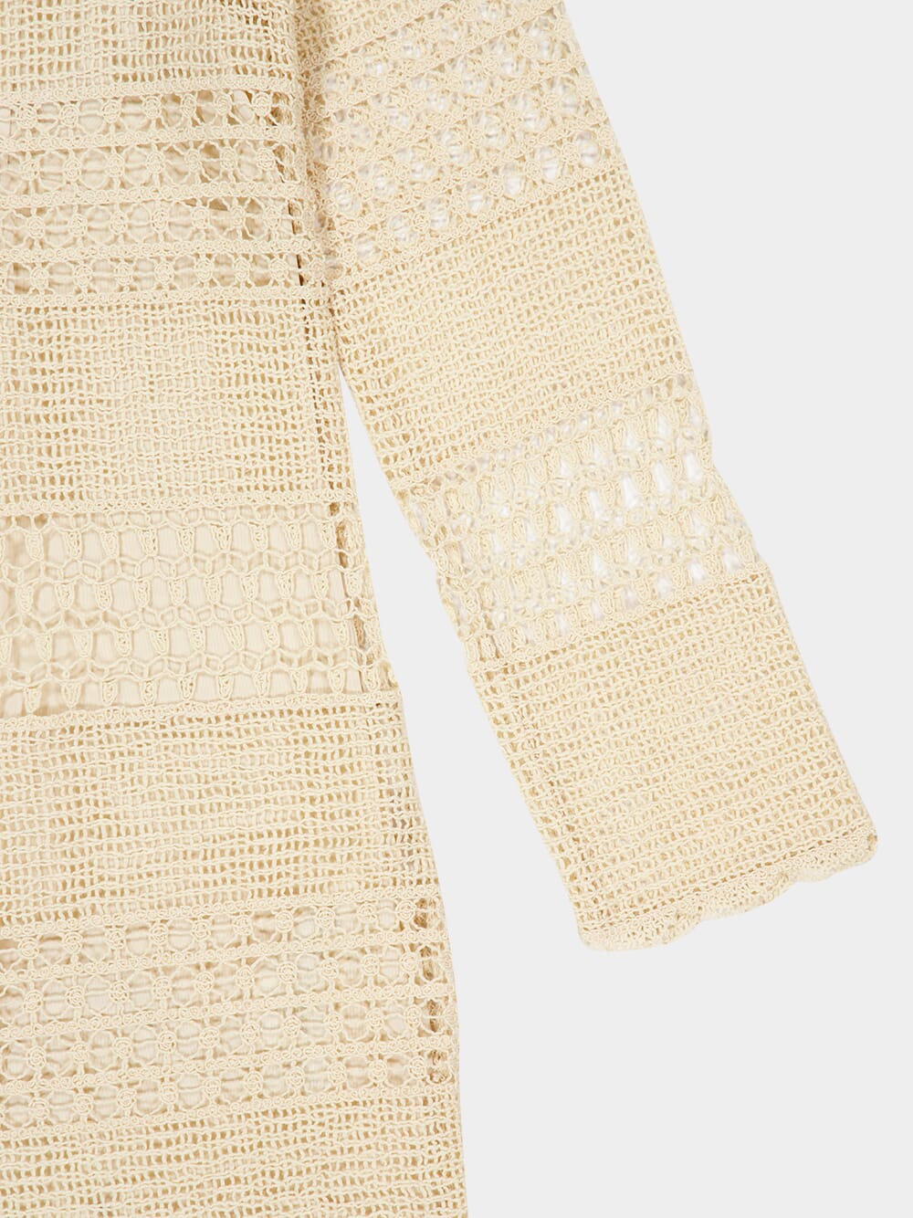 Wanderlust Natural Sun Crochet Maxi Dress - Image 5