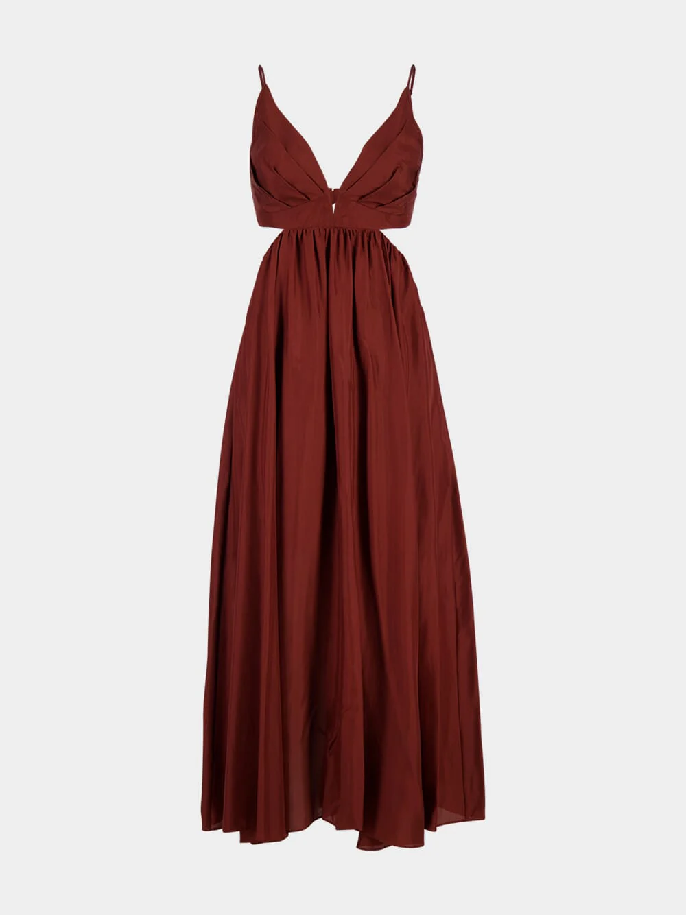 Wanderlust Plunge Maxi Dress in Burgundy - Image 2