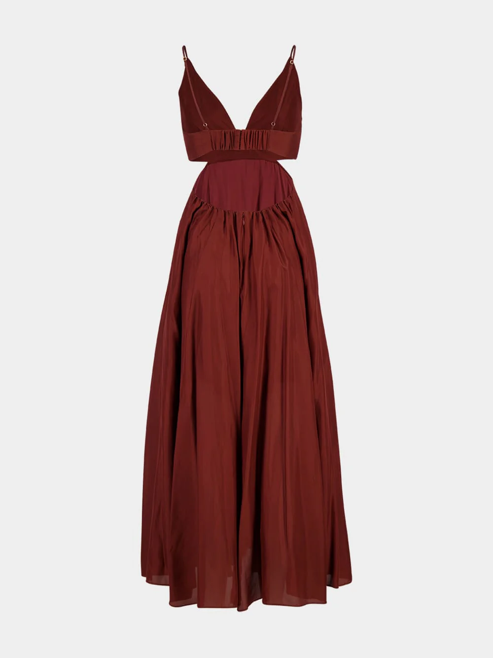 Wanderlust Plunge Maxi Dress in Burgundy - Image 4