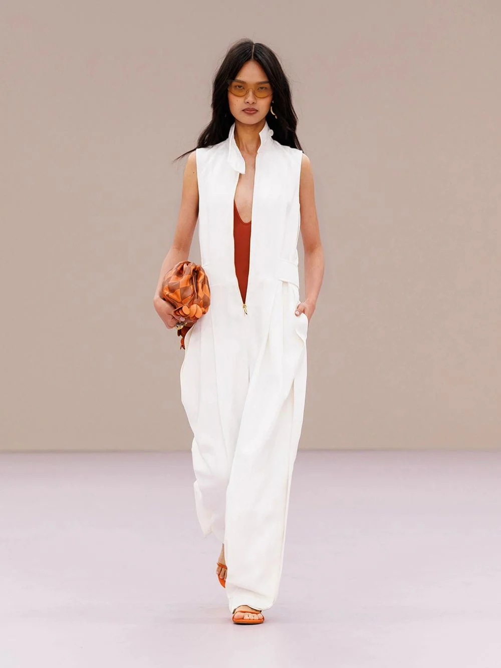 White Luna Twill Jumpsuit