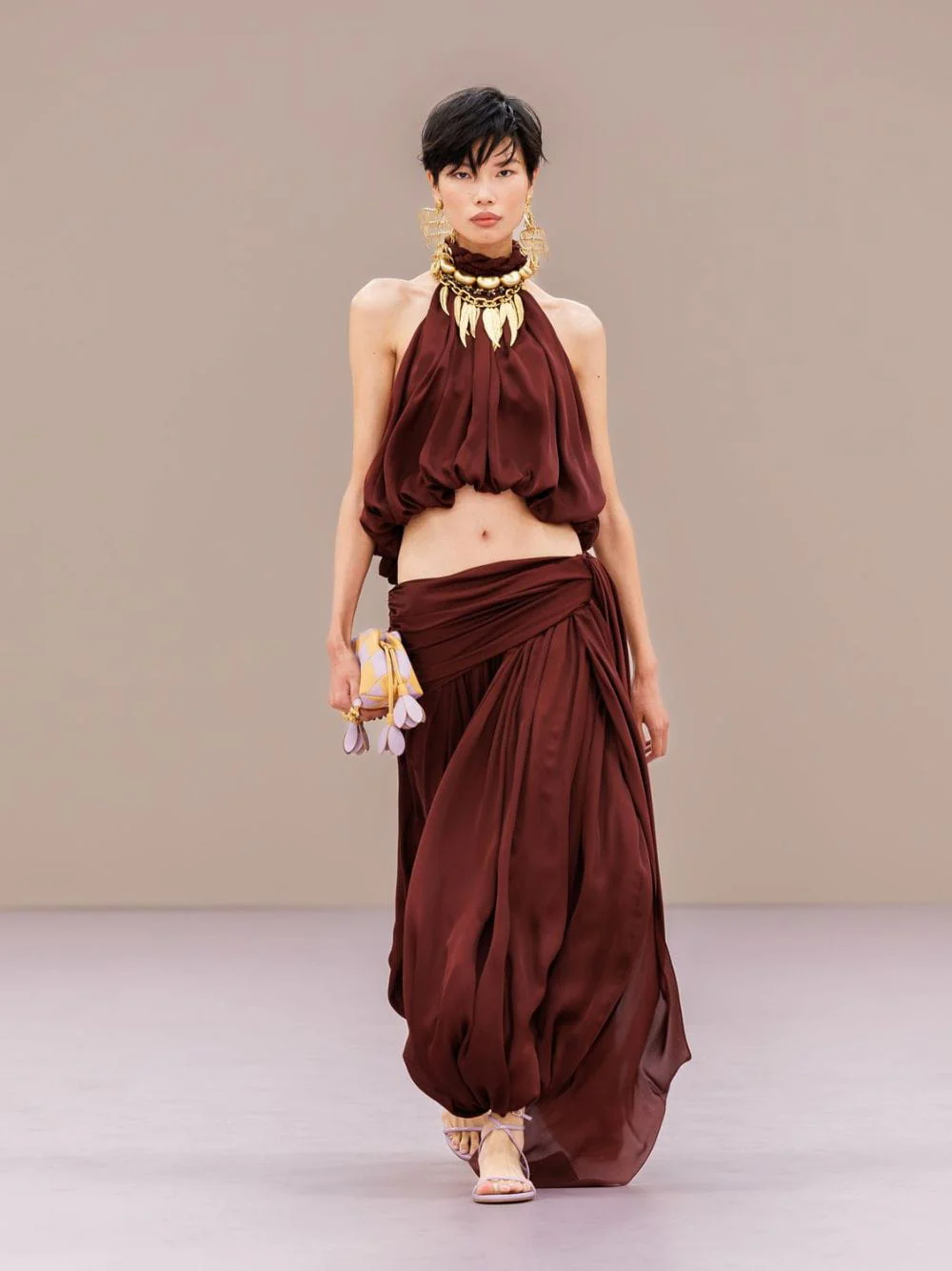 Wine Luna Billow Halter Top - Image 8