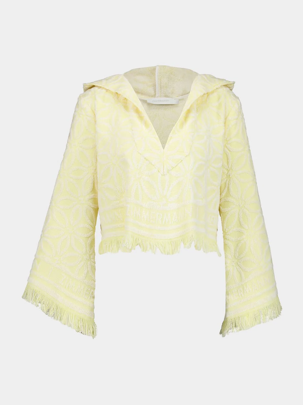 Yellow Cream Coco Towelling Hooded Top