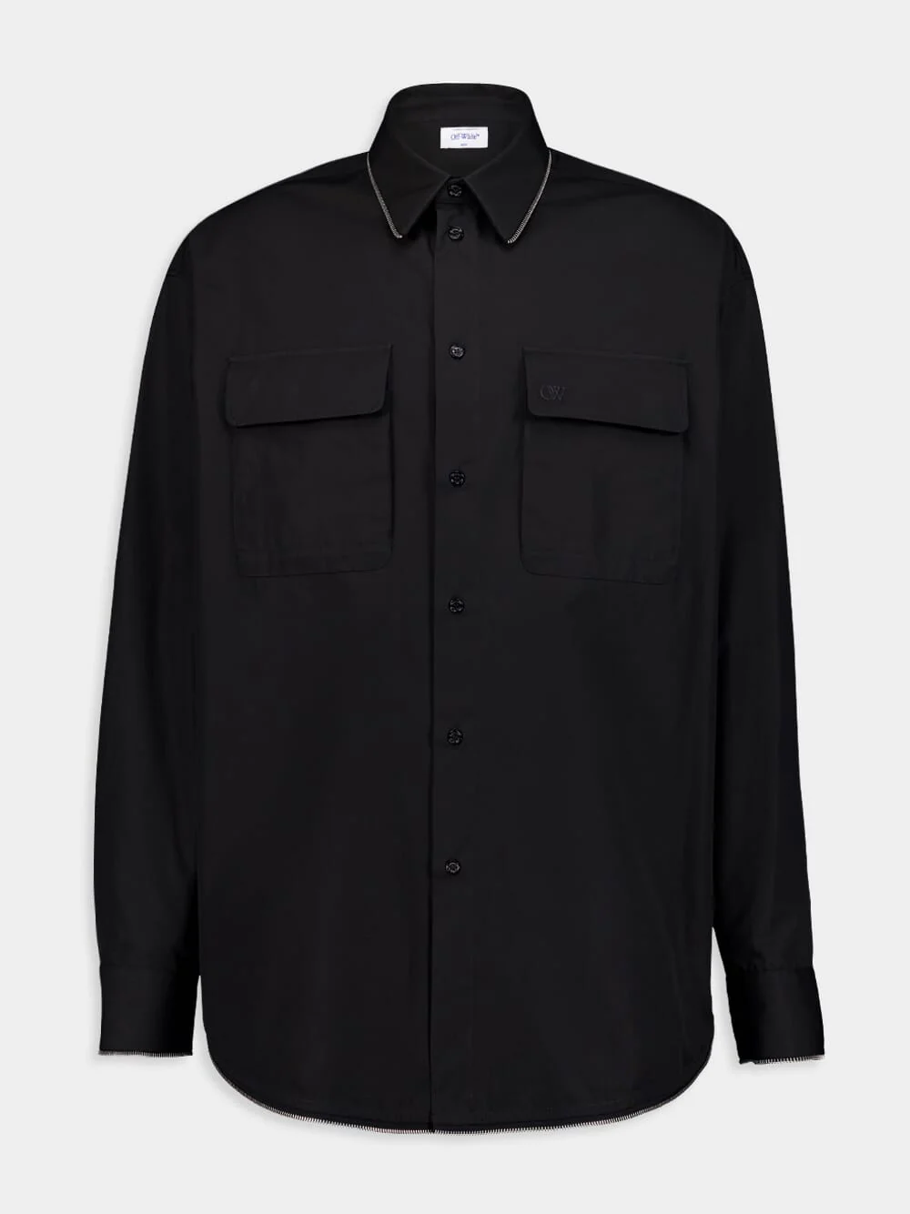 Zip-Edge Cotton Shirt